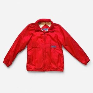 River Edge 80s Vintage Jacket Windbreaker Nylon Concealed Hood Zip S Small Sport